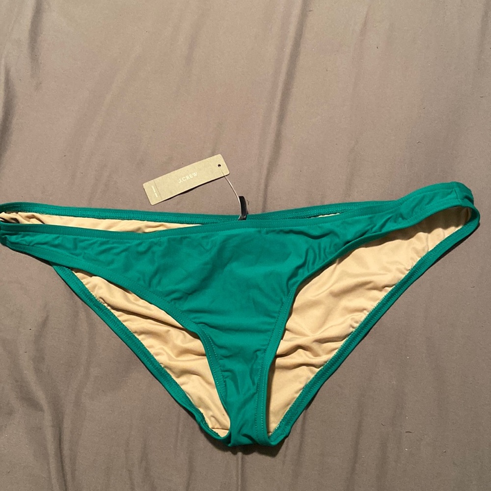 J.Crew Green High Cut Bikini Bottoms NWT